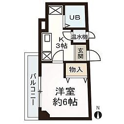 ドエル植田南 1Kの間取図画像
