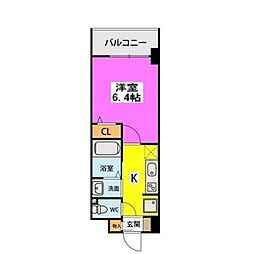 アスミール伊都 1Kの間取図画像