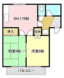 メゾン青葉台No.5 2DKの間取図画像