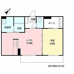 アミコート 1LDKの間取図画像
