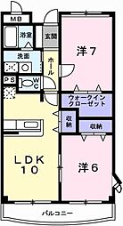 フラッツ・アイ2 2LDKの間取図画像
