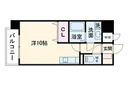 JardinMiniature田崎 ワンルームの間取図画像