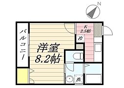 リブレアタウン井尻E 1Kの間取図画像