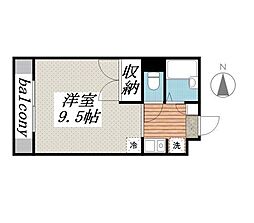 レオパレスグローリアス2 1Kの間取図画像
