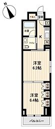 プラティーク清澄白河 2Kの間取図画像