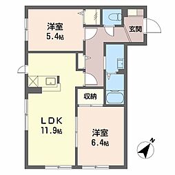 ディアス小川 2LDKの間取図画像