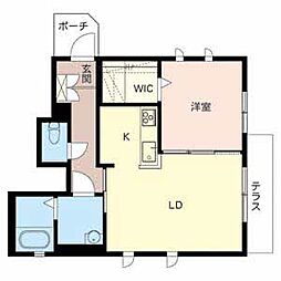 シャーメゾン城西 1LDKの間取図画像