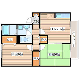 ヒルサイドテラスF 2DKの間取図画像