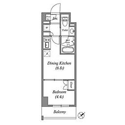 ISM練馬 1DKの間取図画像