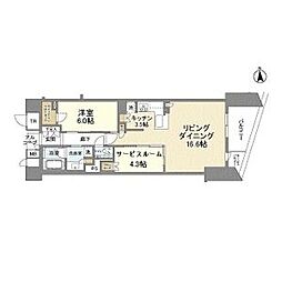 ブランズ京都河原町通 1SLDKの間取図画像