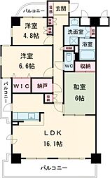 キングスコートソフィア三河安城 3LDKの間取図画像