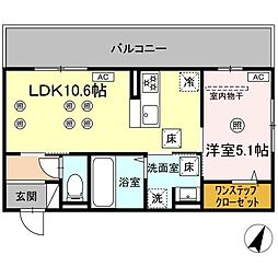 ザ スターリング新外 1LDKの間取図画像