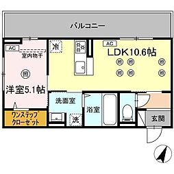ザ スターリング新外 1LDKの間取図画像