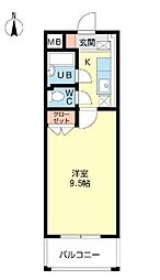 グリーンパーク一葉 1Kの間取図画像
