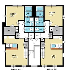 プリマグレイス弐番館 1LDKの間取図画像
