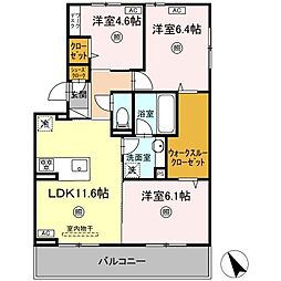 D-ROOM鷹の巣 3LDKの間取図画像