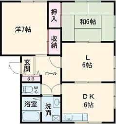 コーポスカイ 3DKの間取図画像
