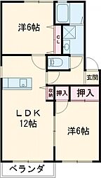 フォーレスフラッツA 2LDKの間取図画像