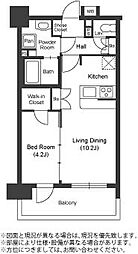 ウィルドゥ中洲 1LDKの間取図画像