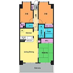 ダイアパレス本厚木ラ・クラッセ 3LDKの間取図画像