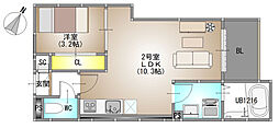 REGALEST 藤原光町 1LDKの間取図画像