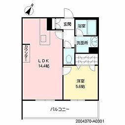 GECKO 1st 1LDKの間取図画像