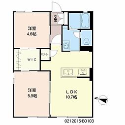 メゾンナンディナB 2LDKの間取図画像