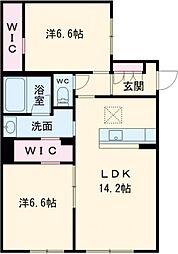 Ebene光の森 2LDKの間取図画像