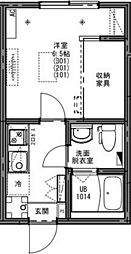 東村山市秋津町4丁目アパート 1Kの間取図画像