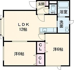ア・ラ・モード 2LDKの間取図画像