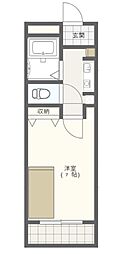 コーポハミング 1Kの間取図画像