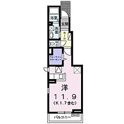 アヴァンツァートヴィアーレ2 ワンルームの間取図画像