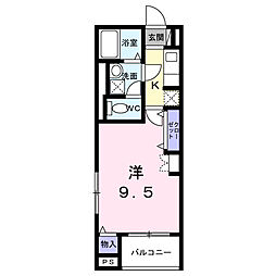 カーサ コロレ 1Kの間取図画像