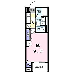 カーサ コロレ 1Kの間取図画像