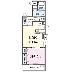 フィオーレカーサ 1LDKの間取図画像