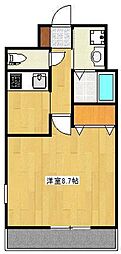 クロノス29新町 1Kの間取図画像