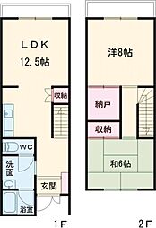 多良木フルーツコーポアップル 2LDKの間取図画像