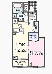 リアン・ノード 1LDKの間取図画像