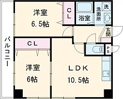 Corteoオロシホンマチ 2LDKの間取図画像