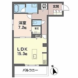 カーサ・レジデンス 1LDKの間取図画像
