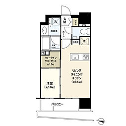 デュオヴェール仙台上杉 1LDKの間取図画像