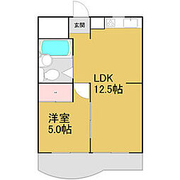 チサンマンション徳川町 1LDKの間取図画像