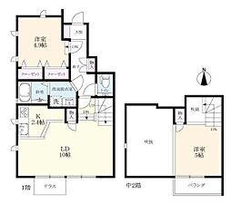プレミアム花久保2 2LDKの間取図画像