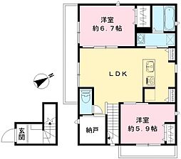 クインテット土生 2LDKの間取図画像