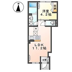 仮)富久山福原町裏新築アパート 1LDKの間取図画像