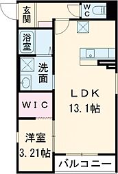伊勢市御薗町王中島アパート 1LDKの間取図画像