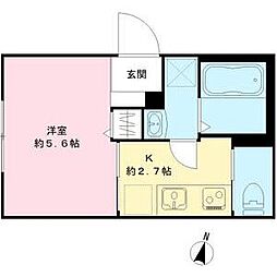White House 1Kの間取図画像