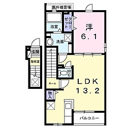 OKUSAWA COURT 1LDKの間取図画像