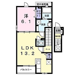 OKUSAWA COURT 1LDKの間取図画像