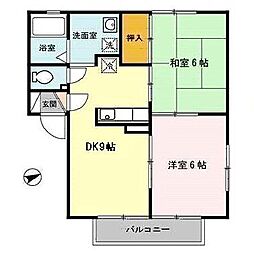 ドリームさくら1 2DKの間取図画像